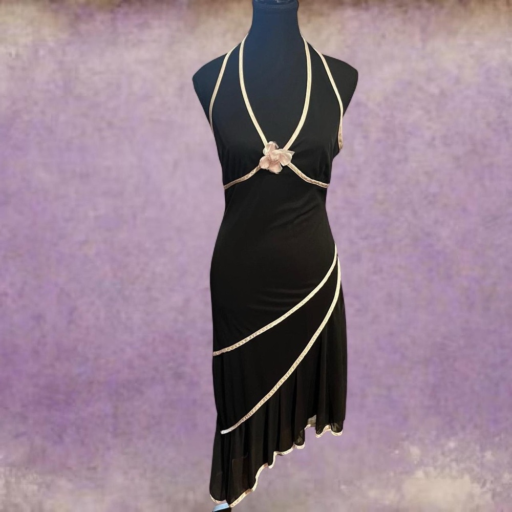 Y2k Black and Pink Halter Dress